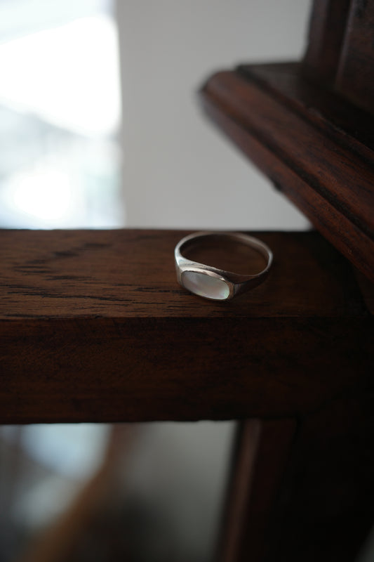 Silver Ring M001 珍珠母貝