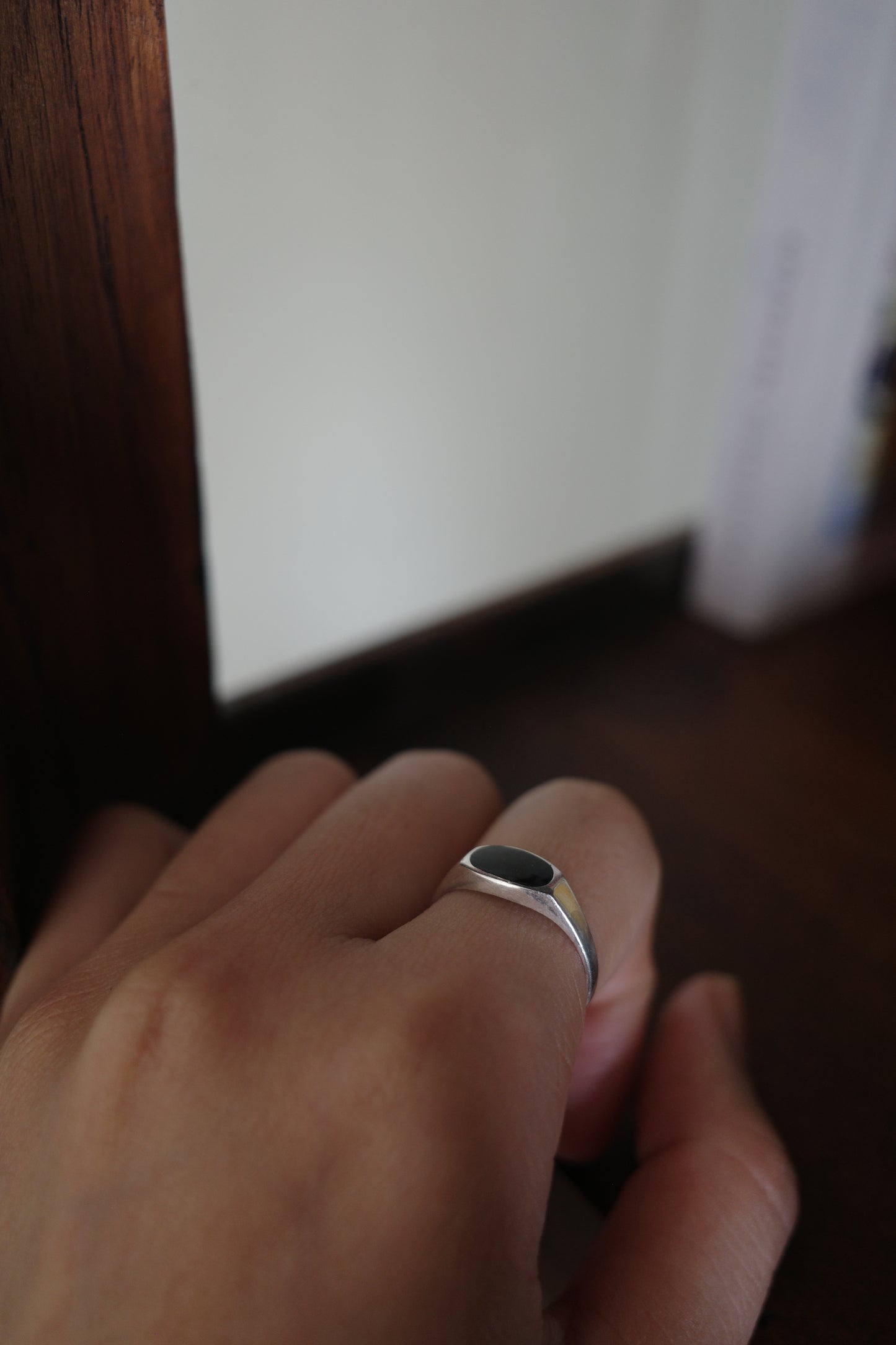 Silver Ring M001 黑瑪瑙