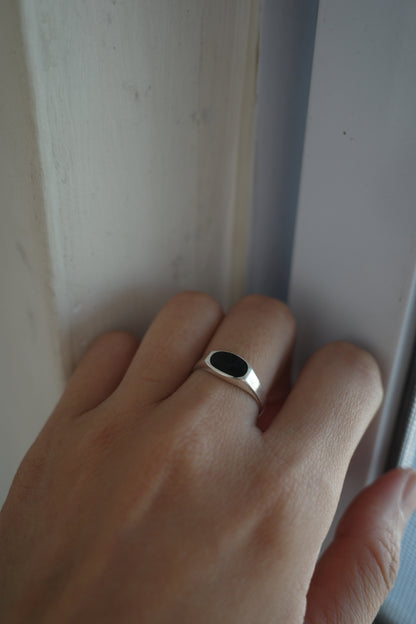 Silver Ring M001 黑瑪瑙