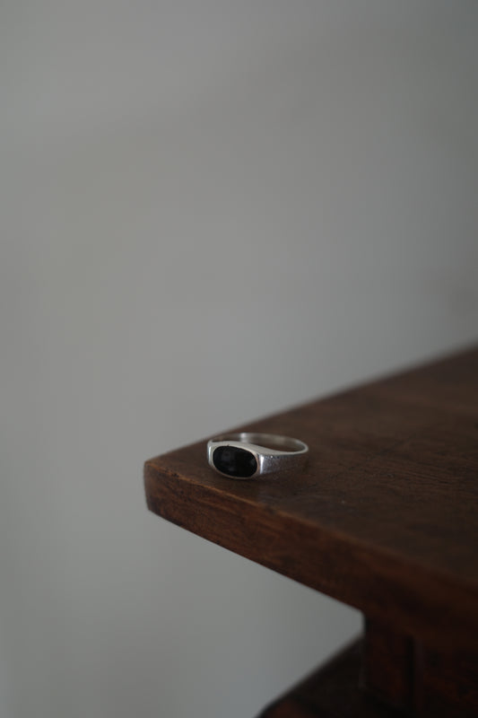 Silver Ring M001 黑瑪瑙