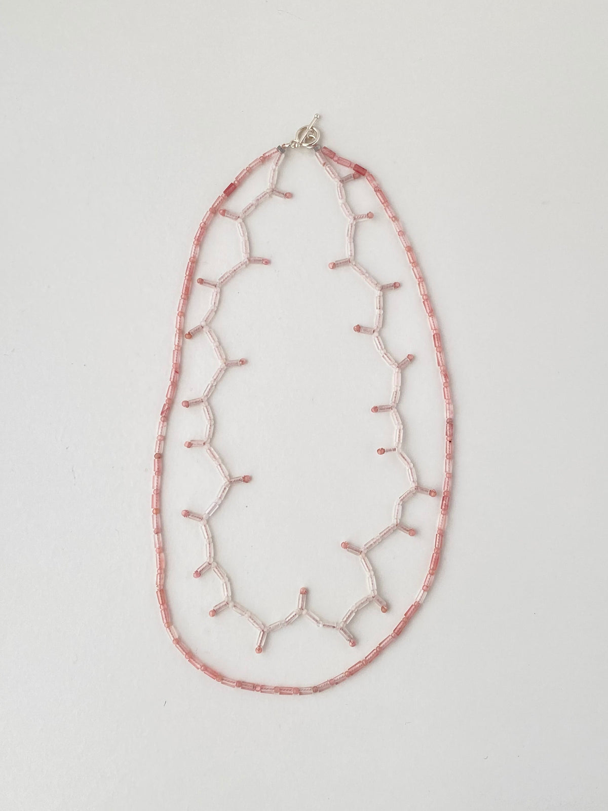 2 series stone necklace - pink