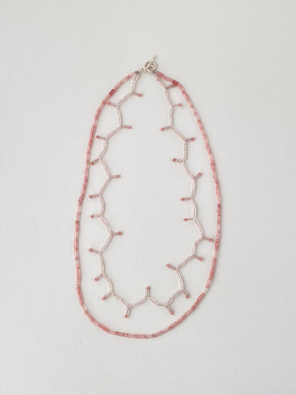 2 series stone necklace - pink