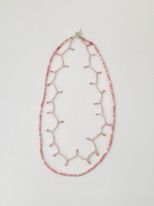 2 series stone necklace - pink