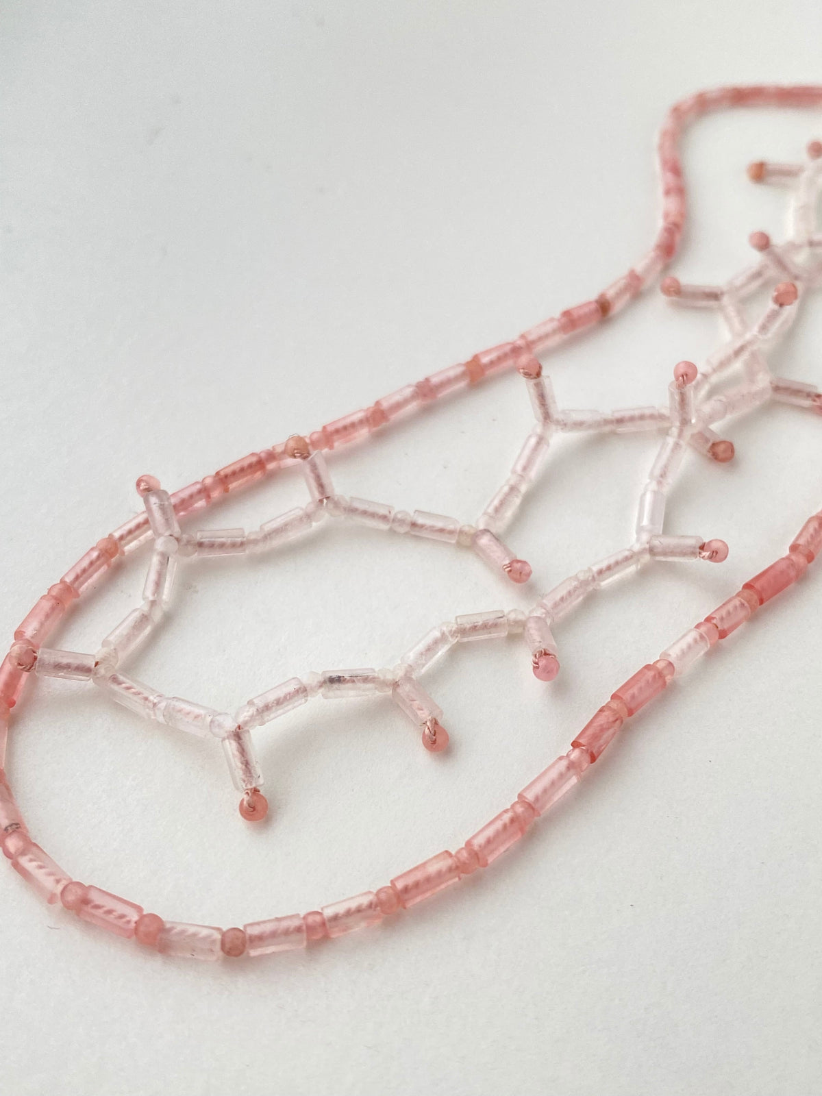 2 series stone necklace - pink